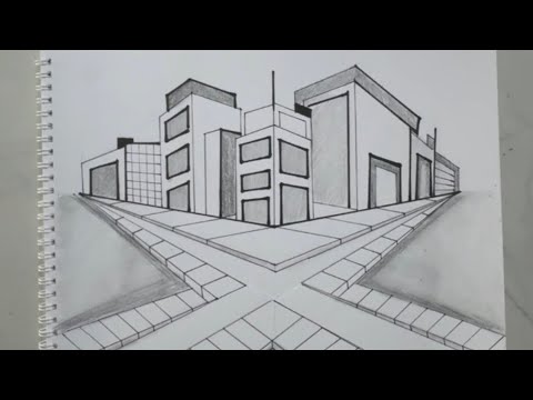 Learn how to draw Two Point Perspective Drawing |Easy City Street for ...
