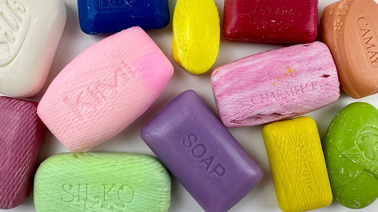 ASMR Cutting diamonds soap. Carving dry soap. Satisfying video.