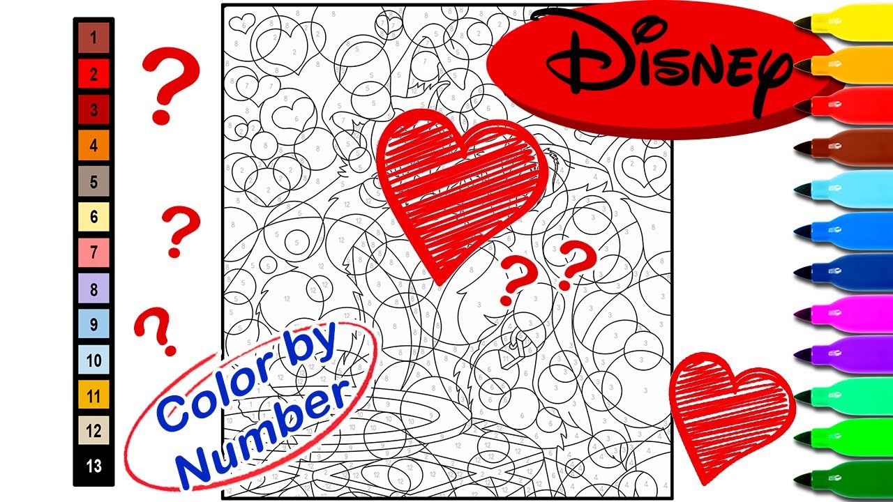 How to Color By Number Disney  Mystery Disney Coloring Book 