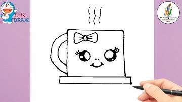 How to draw Tea cup step by step (very easy) Art Video