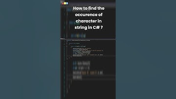 How to find the occurrence of a character in a string in C# | TechnicalTalks
