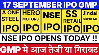 NSE IPO GMP 💥| Hero Motors IPO GMP | SS Retail IPO GMP | A One Steels IPO GMP | Jindal Supreme IPO