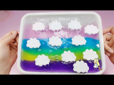 【ASMR】?レインボークリアスライム?Rainbow clear slime, 말랑 말랑, sleep introduction, relaxing time ♪