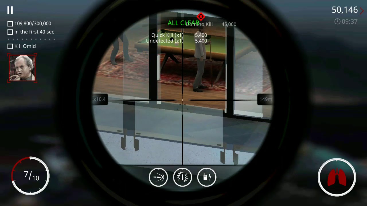 Hitman Sniper : Get A Score Of 300000 Within First 40 Seconds Gameaddict