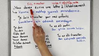 Fransızca Dersler - Devoir Fiil Çekimi - Zorunda Olmak (Zorunluluk)