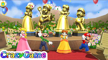 Mario Party 9 Step It Up - Peach vs Luigi vs Daisy vs Mario Co-op 4 Player Gameplay (Everyone Win)