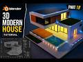 Blender 3D Modern House Tutorial | Part 1 🔥 Building the Structure