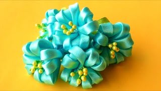 Цветочки  КАНЗАШИ без Клея и Иголки! Мастер-класс / Kanzashi Flowers Tutorial / ✿ NataliDoma