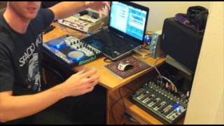 Traktor External Monitoring with 2 channel interface and a mixer