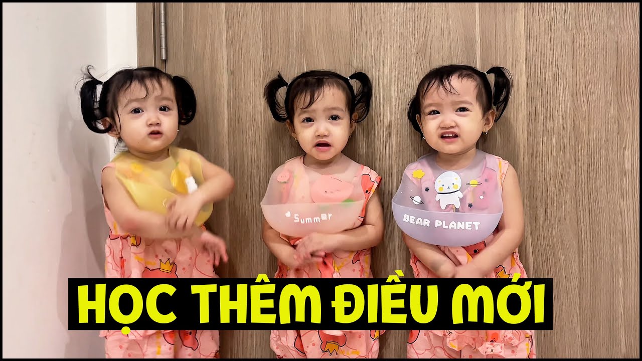 Ba bé sinh ba học được nhiều điều, hớn hở xem chương trình từ chiếc TV mới | BA NÀNG TIÊN