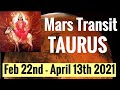 Mars Transit Taurus Feb 22nd - April 13th 2021 + MARS RAHU CONJUNCTION! (Angarak Yoga)