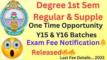 #anu degree 1st semester regular,supple & one time opportunity exam fee notification released🔥#ug