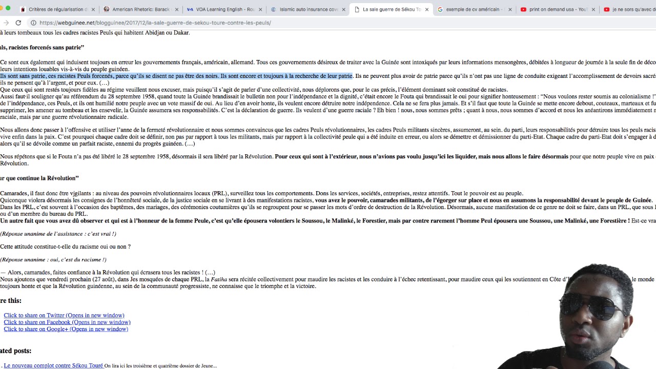 POURQUOI SEKOU TOURE DETESTAIT LES PEULS ? VOICI UNE DES RAISON.