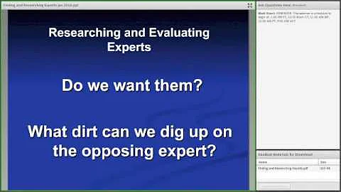 Finding and Researching Expert Witnesses CLE Excerpt
