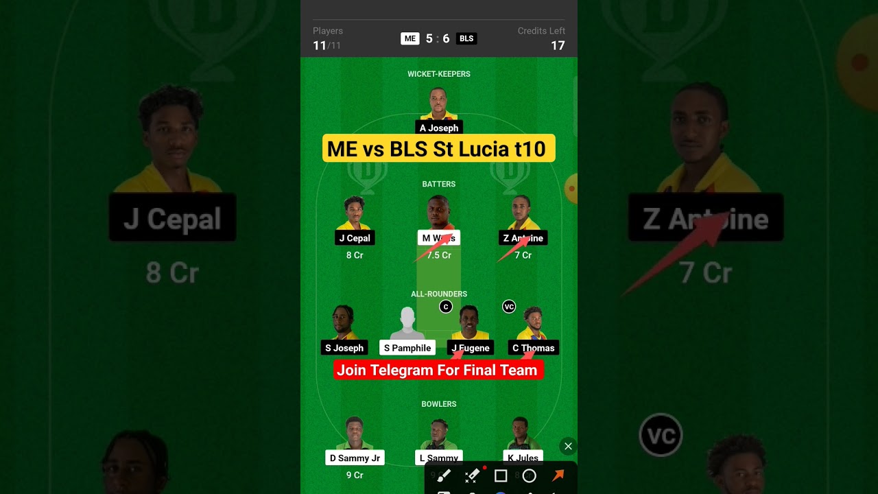 me vs bls t10 dream11 prediction | me vs bls dream11 team | st lucia t10 dream11 team of today match
