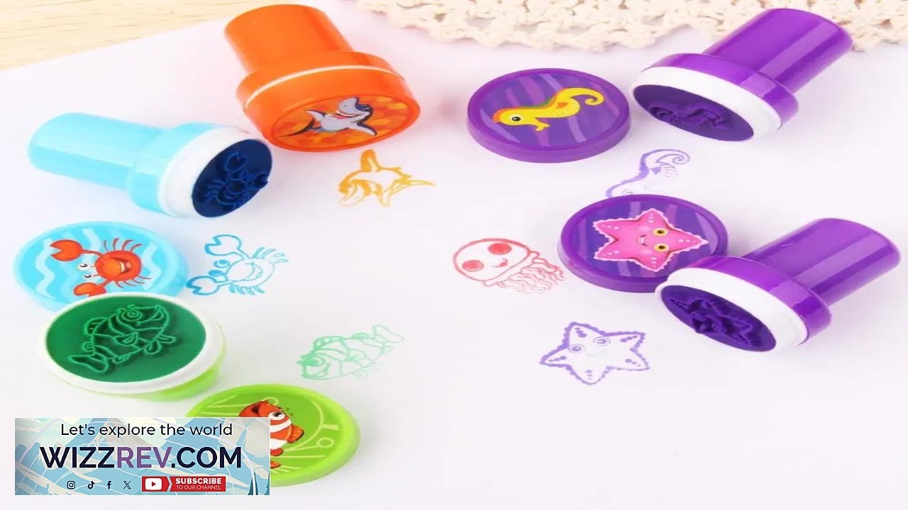 Набор из 10 шт., симпатичная игрушка-штамп с рисунком динозавра, животного, морской фауны