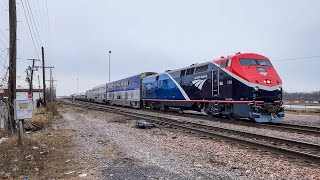 Phase 7 P42 #174 Leads Amtrak Cardinal At Dolton Illinois