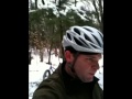 Fat bike ride in the snow, granular conditions