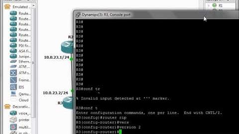 CCNA - RIPv2 configuration - GNS3 simulation