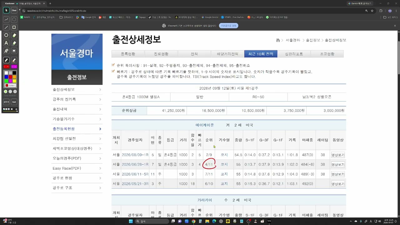 9월12일  토요 관심마4두
