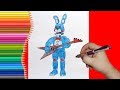 How to draw Rockstar Bonnie, FNaF, Как нарисовать Рокстар Бонни, ФНаФ