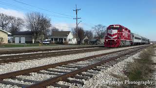 December 5, 2015 - Indiana Railroad's 3806 heads into Linton, Indiana pulling the annual Santa Train
