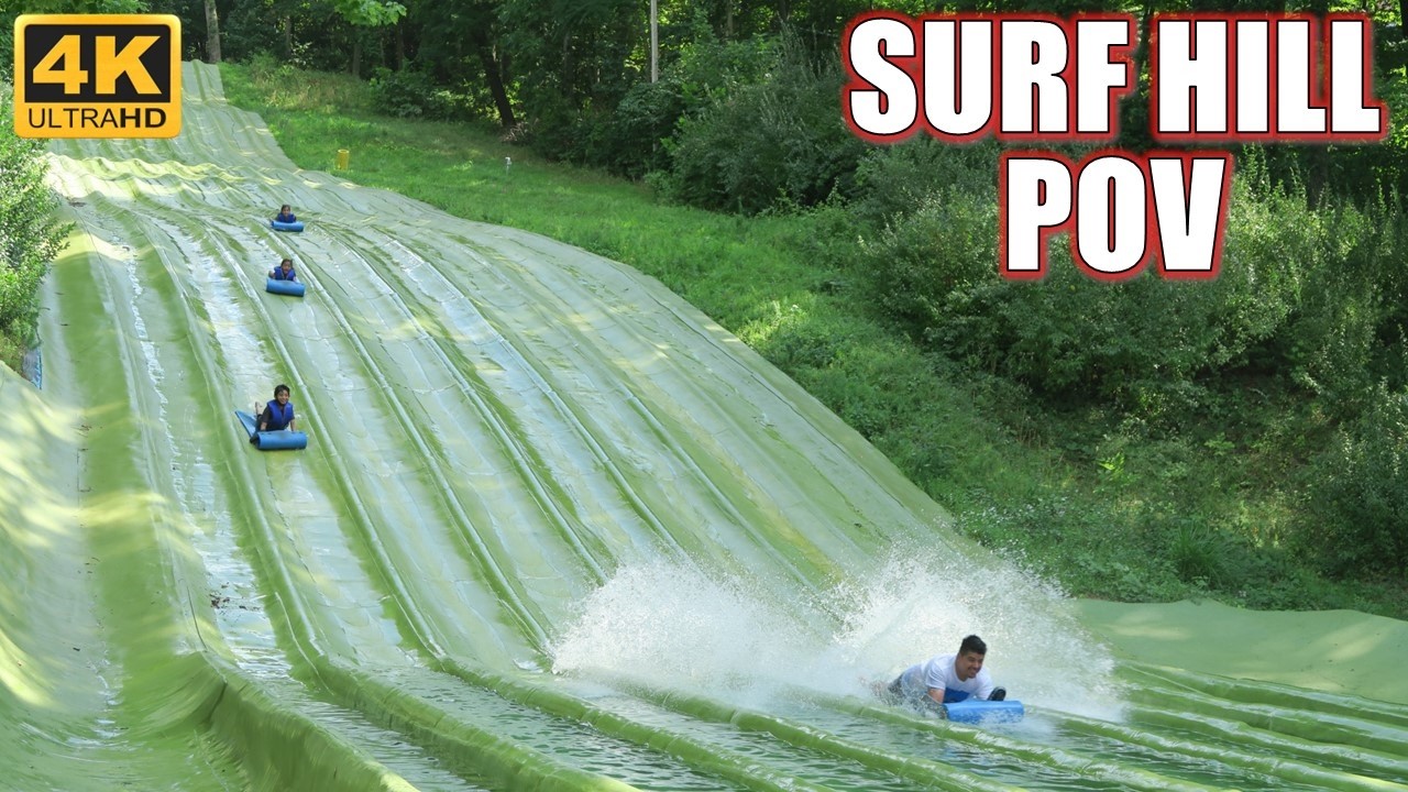 Surf Hill POV (4K 60FPS), Mountain Creek Waterpark Mat Racing Slide | Non-Copyright