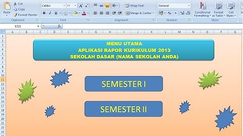 Tutorial Membuat Aplikasi Raport Kurikulum 2013 Nasional untuk SD-Menu Utama- PART 1