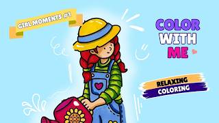Cozy Garden Coloring Relaxing Satisfying Coloring Page Girl Moments
