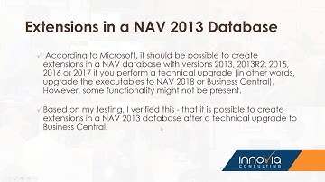 Extensions in a NAV 2013 Database