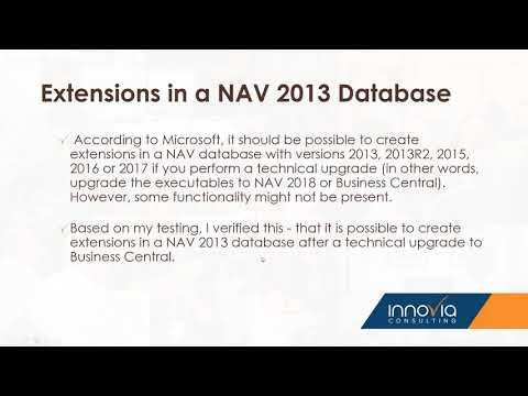 Extensions in a NAV 2013 Database