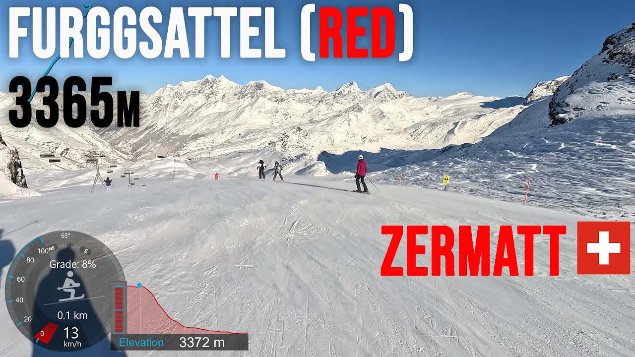 [4K] Skiing Zermatt, Furggsattel (Red) and Park, Wallis Switzerland, GoPro HERO11