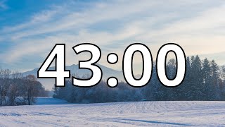 43 Minutes Winter Timer Countdown With Music and Alarm (Simple Beep)