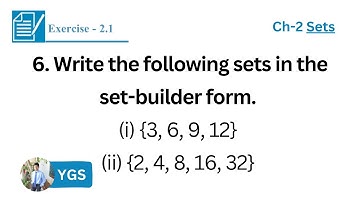 6. Write the following sets in the set-builder form. | Class 10 | Gyan Sagar