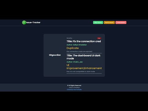 Issue-Tracker Coding Ninjas Backend Test