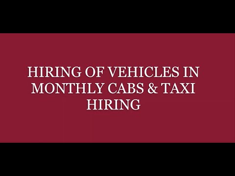 Vehicle Hiring in GeM (Monthly Basis Cab & Taxi hiring)