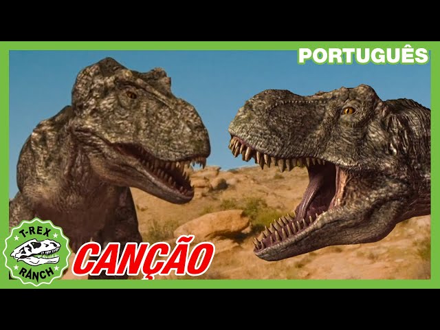 Mordendo e rugindo com um dino