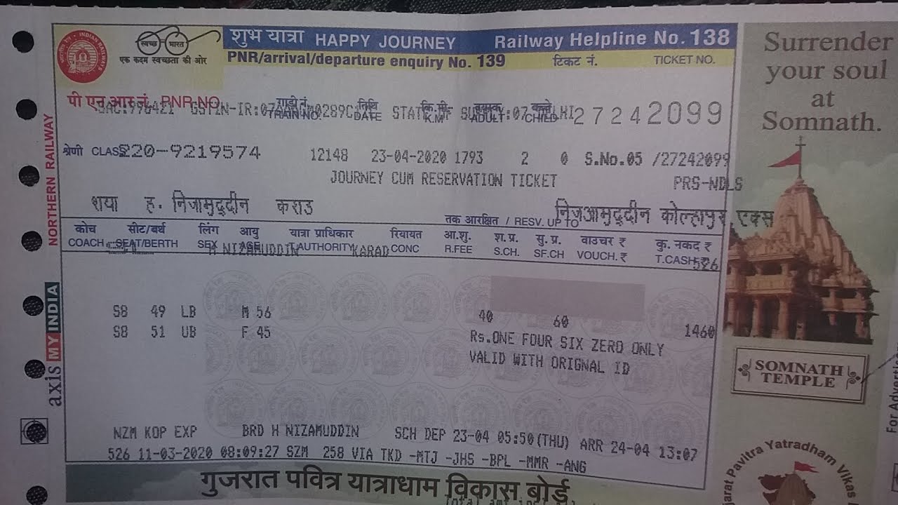 Indian Railway Reservation Ticket Explained in Detail 2021
