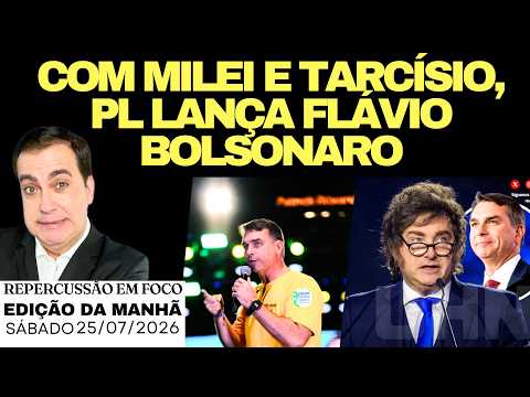 CONVENÇÃO NACIONAL DO PL OFICIALIZA FLÁVIO BOLSONARO À PRESIDÊNCIA DO BRASIL, MILEI, TARCÍSIO