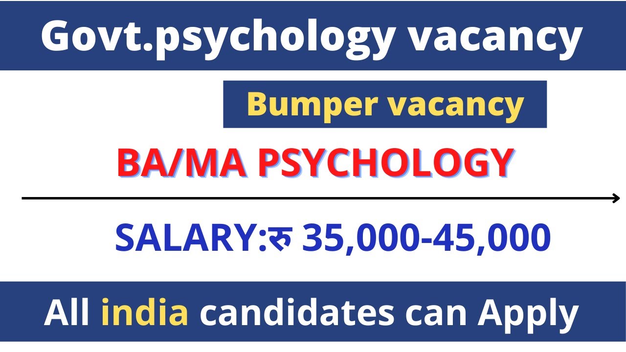 |Government psychology vacancy 2022| counsellor government vacancy| jobs in psychology field|