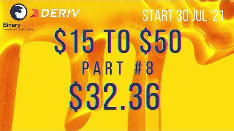 $32.36 Part #8 $15 to $50 Deriv Binary Profit Consistent