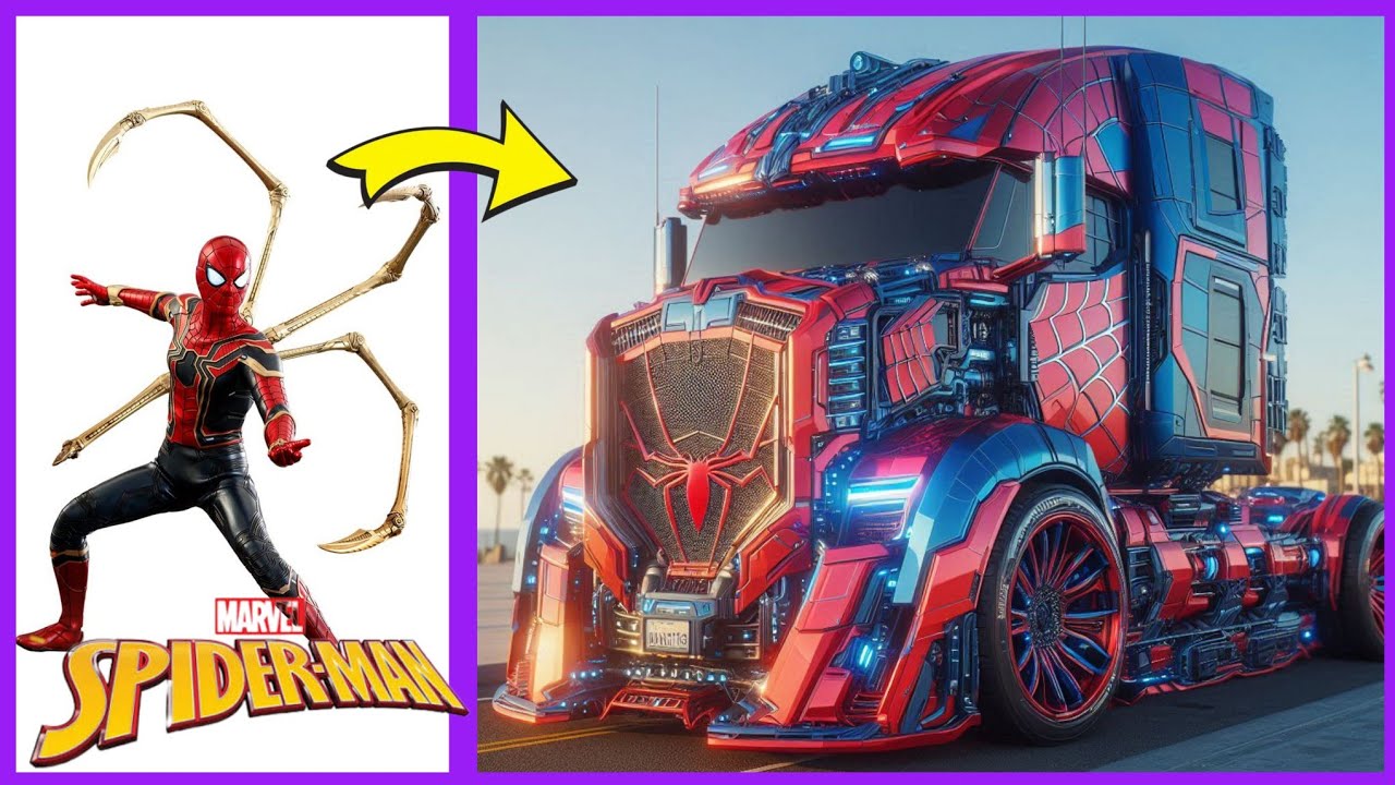 Трансформация супергероев: герои Marvel и DC в роли грузовиков-трансформеров 🚓 | Эпическая анимац...