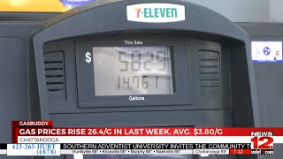 Gas prices rise sharply in Chattanooga
