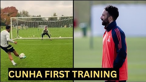 Matheus Cunha FIRST TRAINING at Carrington under Amorim as Man United prepare's for pre-season