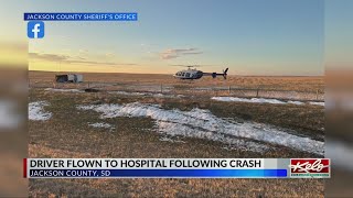 Driver flown to hospital following rollover crash