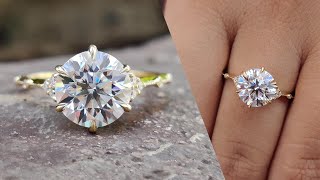 2.43 Tcw Round Brilliant Cut Colorless Moissanite Muse Vintage Engagement Ring Anniversary Ring