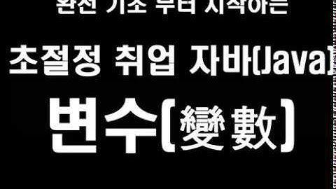 완전 기초부터 시작하는 초절정 취업 자바(Java) 3 -  변수 (Variables)