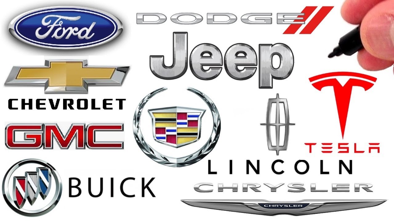 Drawing American Car Logos -Tesla, Chevy, Ford, GMC, Jeep, Cadillac ...