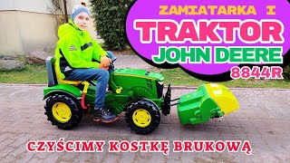 Zamiatarka I Traktor John Deere 8400R. Czyścimy Kostkę Brukowa