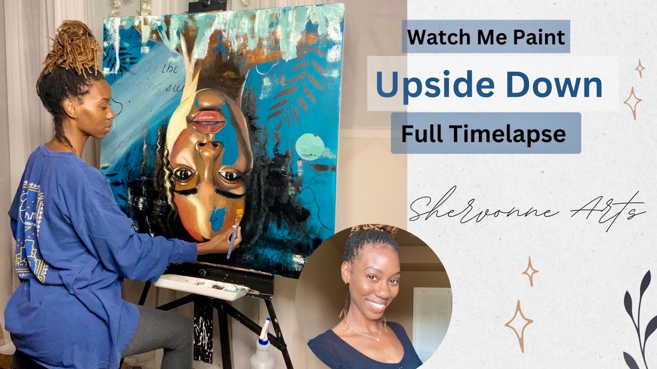 Watch me paint UPSIDE DOWN 😯 // Full Timelapse // Acrylic Painting